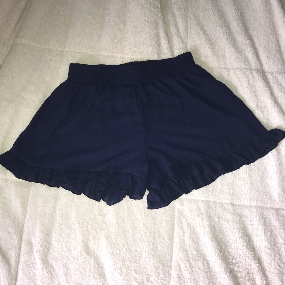 Navy Blue Shorts with Ruffles!